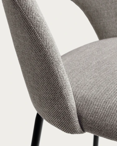 Барный стул La Forma (ex Julia Grup) Mahalia (Серый,Черный/ Сталь,Фанера,Пена,Металл)