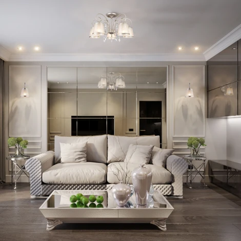 Бра Eurosvet Liona 60065/1 серебро (220V, хрусталь Strotskis, подвески, выключатель)