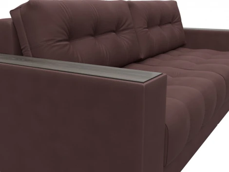 Диван прямой с декором Лига-049 НПБ Лига Диванов (Замша) арт.128409