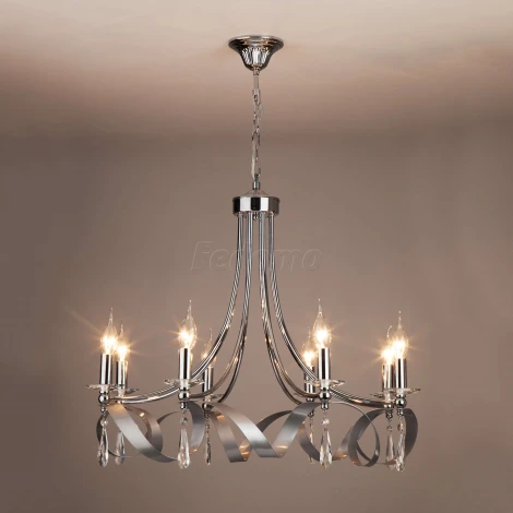 Подвесная люстра Eurosvet Adelia 60064/8 хром (220V, хрусталь Strotskis, на цепи)