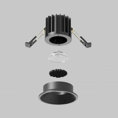 Встраиваемый светильник Maytoni Round DL058-7W2.7K-B (LED, 220V, круглые)