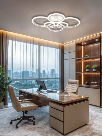 Потолочная люстра светодиодная с пультом ДУ 132W, белый, LED Natali Kovaltseva Home LED LAMPS 81439 (регулировка яркости, 220V, кольцо)