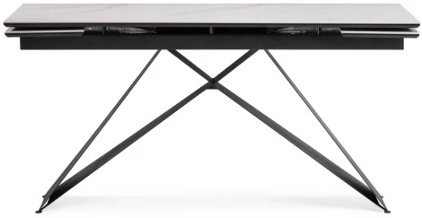 Керамический стол Woodville Ноттингем 160(220)х90х79 белый мрамор / черный 553543