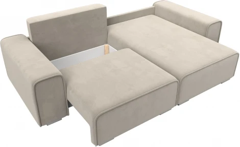 Диван угловой Лига-029 правый угол (Бежевый/Микровельвет) Лига Диванов арт.121917