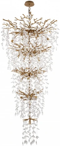 Подвесная большая люстра каскадная хрустальная Arte Milano Milano-4 23416.800-1600.28.G9.B.5D IB (220V, на цепи)