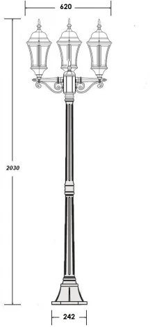 Наземный фонарь ASTORIA 1 L 91308LB Bl Oasis Light