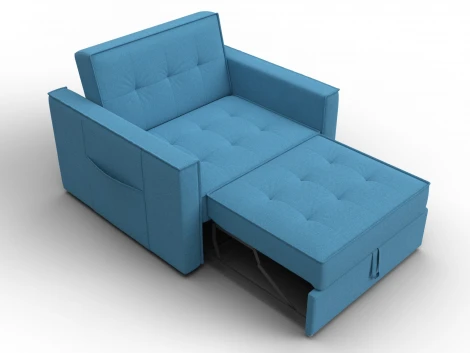 Кресло-кровать Лига-104 (80) (ЛДСП,Брус,Фанера,Рогожка/Голубой) Лига Диванов 134845