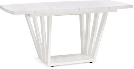 Стол на тумбе Woodville Эудес мрамор леванто белый / белый 551077