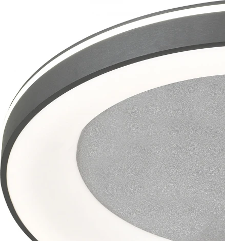 Потолочный светодиодный светильник круглый Escada Lemma 628/A LED 95Вт металл/акрил, серебро/белый (регулировка яркости, 220V, пульт управления, круглые)