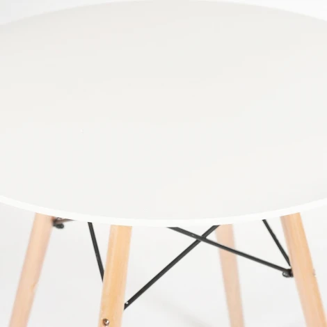 Стол CINDY NEXT (mod.80-MDF) белый/натуральный (металл/мдф/бук)