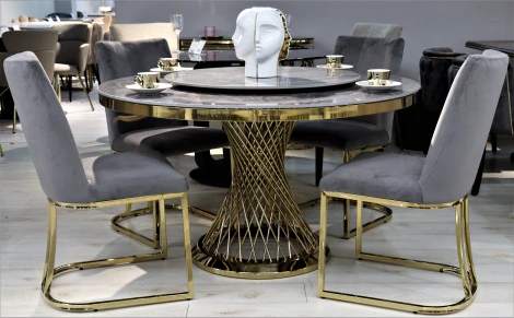 Стол обеденный IST-CASA Мелоди DT-018.1, 130х130х75 см, серый мрамор