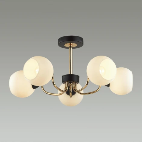 Потолочная люстра на штанге в форме шара Lumion Bliss 5642/5C чёрный, золотой E27 5*60W 220V BLISS (шар)