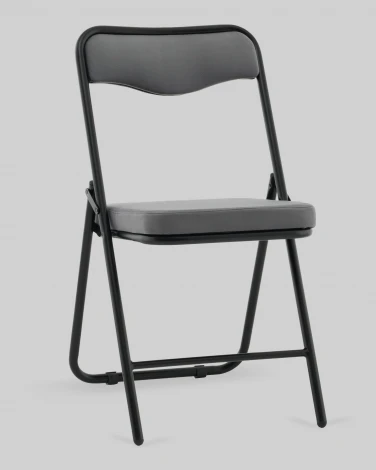 Стул складной Джонни велюр велютто темно-серый каркас черный матовый Stool Group арт.УТ000041387