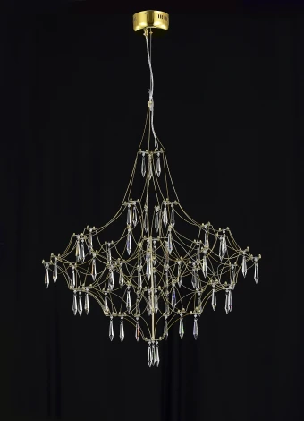 Подвесная люстра светодиодная с пультом и хрустальными подвесками Asfour MyFar Allegria MR2643-66P-76AP