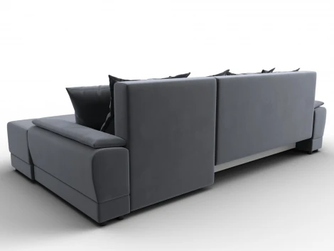 Диван угловой Лига-119 угол правый (ДСП,Брус,Фанера,ЛДС,Велюр/Серый) Лига Диванов 137092