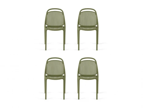 Комплект стульев Scoop 4 шт. ОГОГО Обстановочка! 966639 (Пластик/Оливковый)