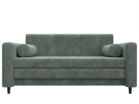 Диван прямой Лига-070 (ЛДСП,Брус,Фанера/Дерево/Велюр/Зеленый) Лига Диванов 129760