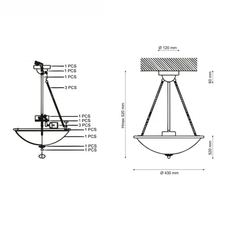 Потолочная люстра Lucia Tucci Sesto 175.3 R40 (220V, муранское стекло)