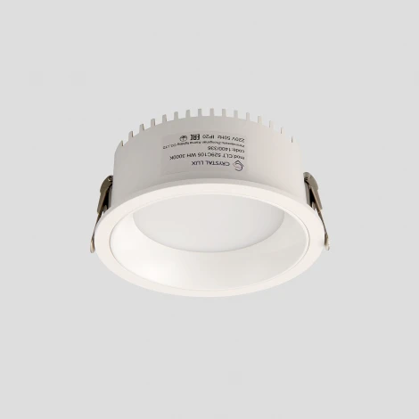Светильник встраиваемый светодиодный IP44 Crystal Lux CLT 529C105 WH 3000K