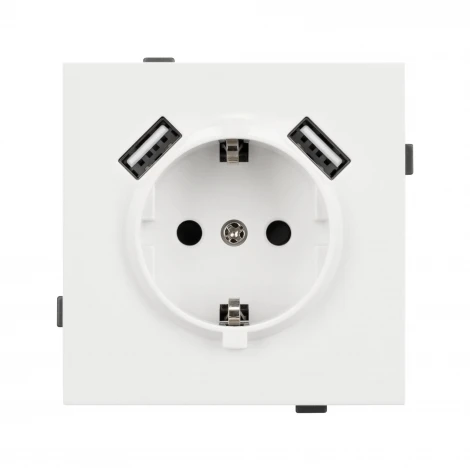 Механизм розетки с USB зарядкой SCT-TENDO-MUAA-SFPL-WH (230V, 16A) (Arlight, Матовый белый) 054606