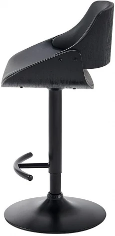 Стул барный ESF JY1995 серый PU/черный/черный/Экокожа,Шпон ореха,Металл