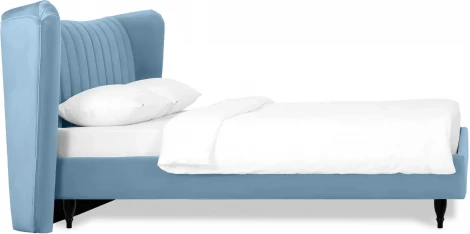 Кровать Queen II Agata L ОГОГО (арт.574718), (Ткань/Голубой)