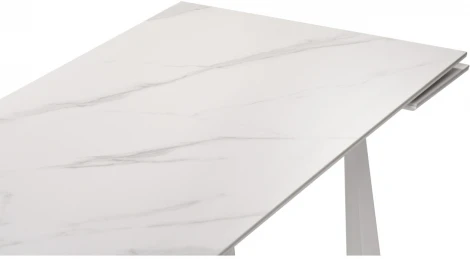Керамический стол Woodville Бэйнбрук 140х80х76 белый мрамор / белый 530826