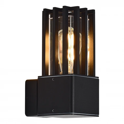 Настенный уличный светильник ST Luce Irum SL9018.401.01 черный/черный E27 1*15W