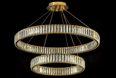 Подвесной светильник светодиодный Dio D`arte Caneva Caneva L 1.5.80+50.100 G (220V, хрусталь, на тросе)