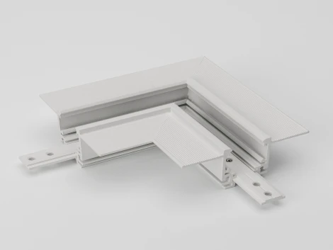 Коннектор угловой горизонтальный для встраиваемого низкопрофильного шинопровода Lumker SY-LINK SY-LINK-CNLV-T2S-WH