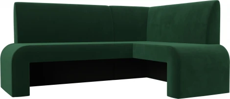 Диван кухонный угловой Кармен правый угол (Зеленый/Велюр) Лига Диванов арт.126130