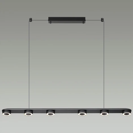 Подвесной линейный светильник Odeon Light Turman 6631/64L HIGHTECH металл/черный/акрил IP20 LED 64W 1667Лм 3000K 220V (на проводе)