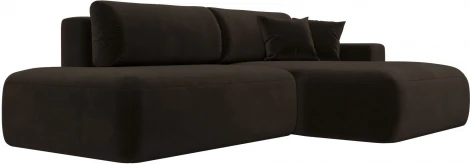 Диван угловой Лига-036 НПБ Модерн правый угол (Коричневый/Микровельвет) Лига Диванов арт.121400