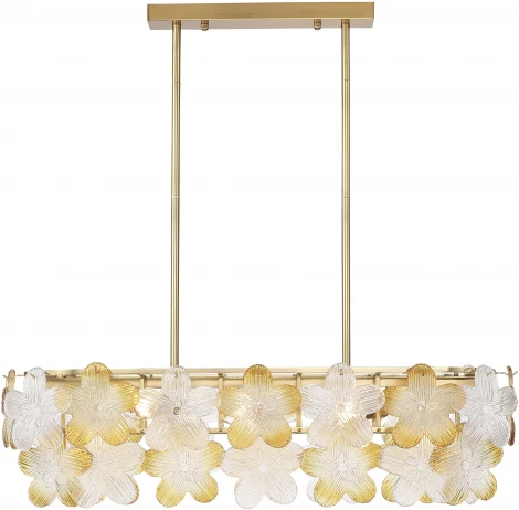 Подвесная люстра на штанге ST Luce Tender SL6240.203.08 золотистый/Прозрачный, январный E14 8*60W TENDER (220V, цветы)