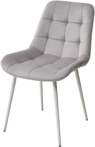 Стул ХОФМАН, цвет Confetti SILVER, велюр / белый каркас