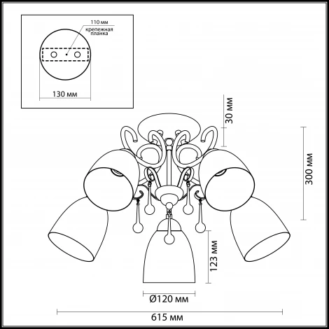 Потолочная люстра Lumion Eleconca 3511/5C