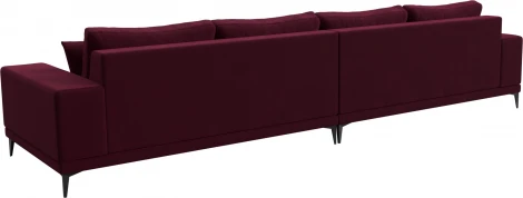 Диван прямой Льюес Лонг (Бордовый/Микровельвет) Лига Диванов арт.122395