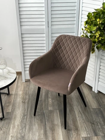 Стул BRANDY 505-5 Тауп, велюр беспальчиковый" / черный каркас, М-City"