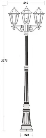 Наземный фонарь Oasis Light PETERSBURG M 79809MB Bl (220V, фонарь, IP44)