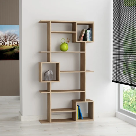 Стеллаж прямой SOTO BOOKCASE LEVE (ЛДСП/Дуб) арт.LEV00635