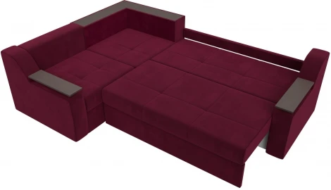 Диван угловой Кронос левый угол (Бордовый/Микровельвет) Лига Диванов арт.114615L