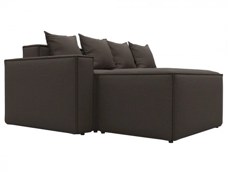 Диван угловой модульный Лига-063 угол левый (ДСП/Пластик/Рогожка/Коричневый) Лига Диванов 129784L