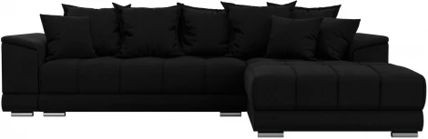 Диван угловой НордСтар правый угол (Черный/Микровельвет) Лига Диванов арт.121117