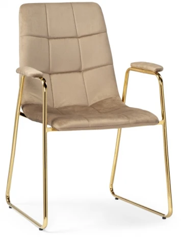 Стул Woodville на металлокаркасе Lana beige / gold 15545