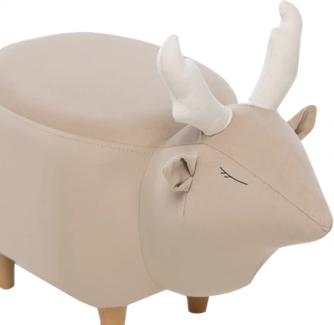 Пуф Leset Maral COMBI (Фанера,Массив дерева,Велюр/Бежевый,Белый) арт.2500000221552