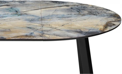 Стеклянный стол Woodville Алингсос 100(140)х100х76 магеллан / черный 532385