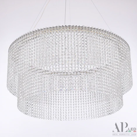 Подвесная люстра светодиодная APL LED Sicilia SH02.73.C.Ni.4000 (220V, хрусталь, на тросе)