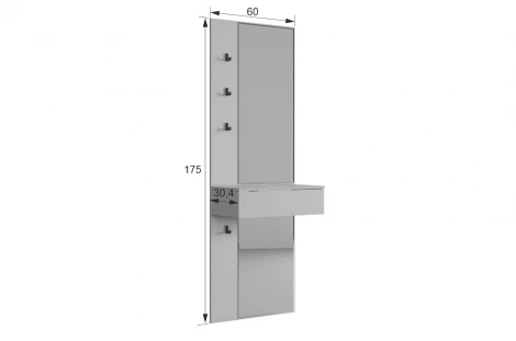 Зеркало Мерси Mebelson (ЛДСП,Зеркало,Пластик,Дерево/Графит) арт.177192,2125