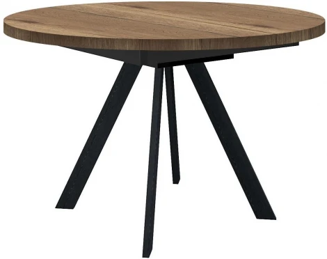 Стол DikLine RD100 Дуб Галифакс,опоры черные