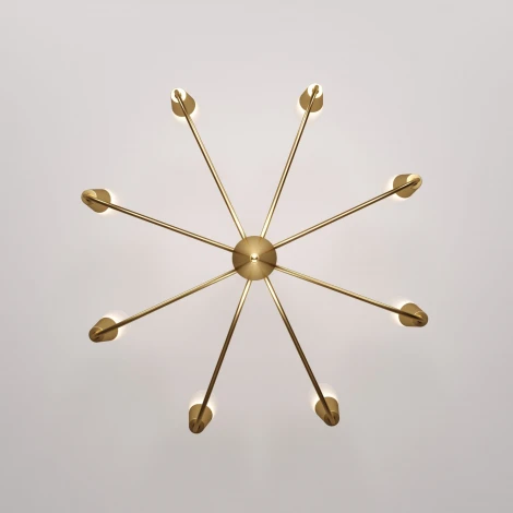 Подвесная люстра Wi-Fi Eurosvet Rhyton 60167/8 латунь (220V, управление смартфоном, голосовое управление, умный дом - Minimir Home, Алиса, Маруся, Салют, на цепи)